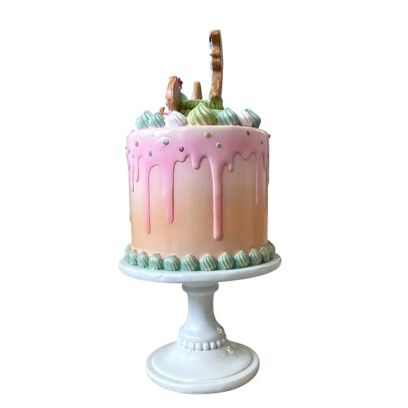 Sweet Treats Halloween Candy Corn Ghost Cake Decor 14in Resin Pastel Decor NEW - Picture 12 of 16